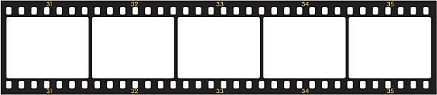 Film empty frames Vector image with numbered negative film frames number 5 photos stock illustrations