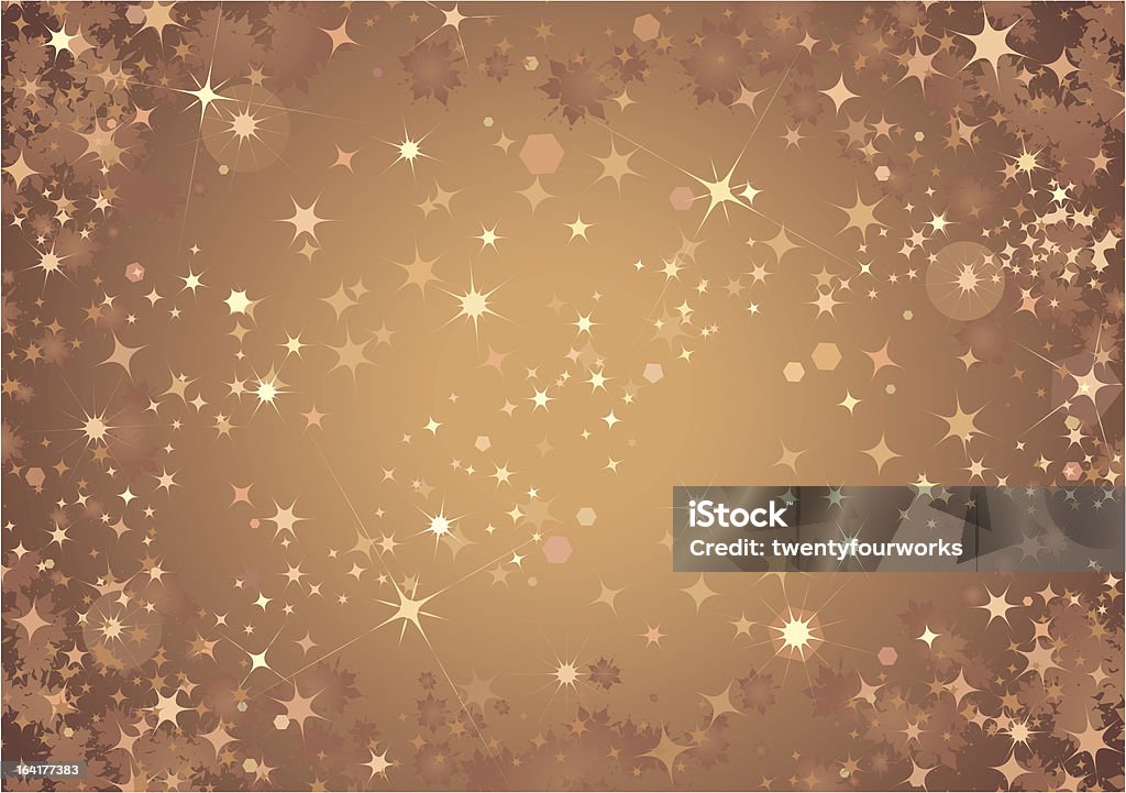 Bronze Sparkle Background "A dimensional twinkly background with layers of custom snow flakes, sparkles and stars." Art stock vector