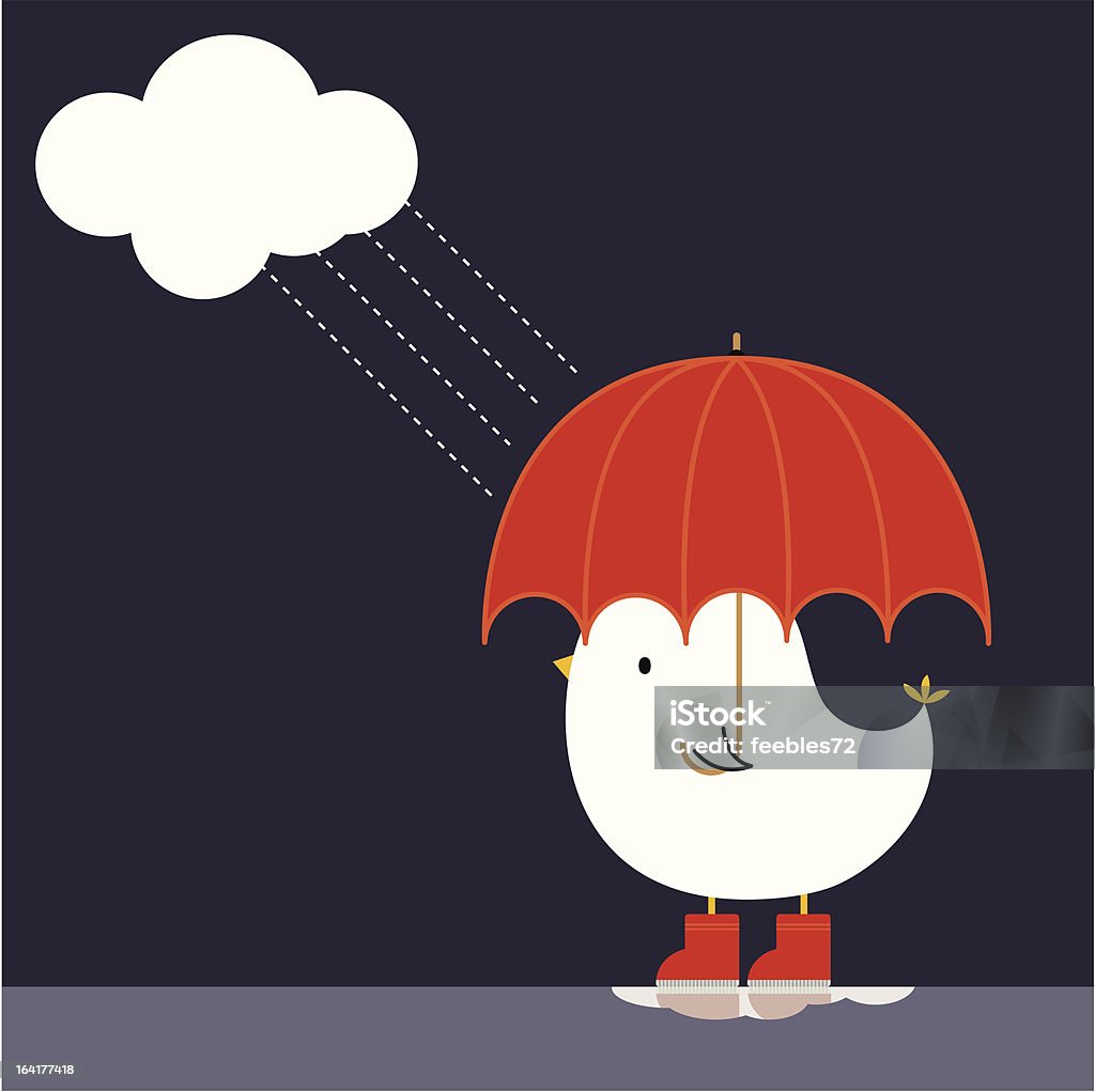 Un jour nuageux rouge Welly Birdy - clipart vectoriel de Blanc libre de droits