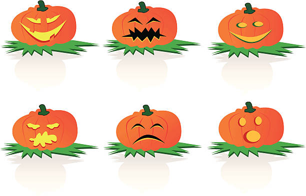 Halloween pumpkins - illustrazione arte vettoriale