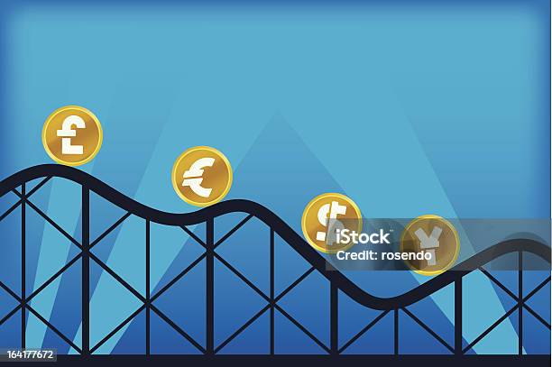 Gospodarka Grozy Wektor - Stockowe grafiki wektorowe i więcej obrazów Rollercoaster - Rollercoaster, Waluta Unii Europejskiej, Inflacja