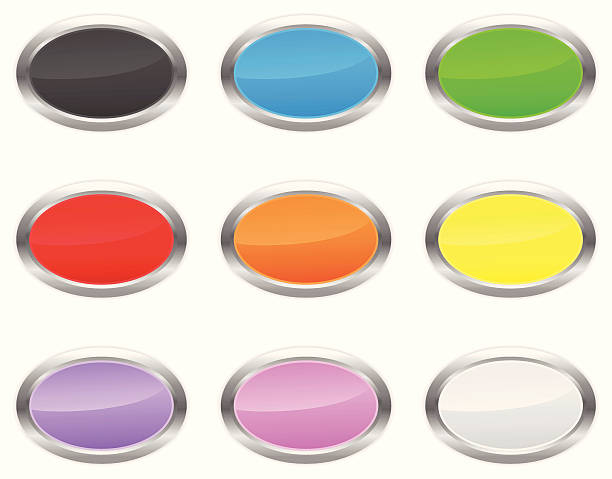 Oval buttons vector art illustration
