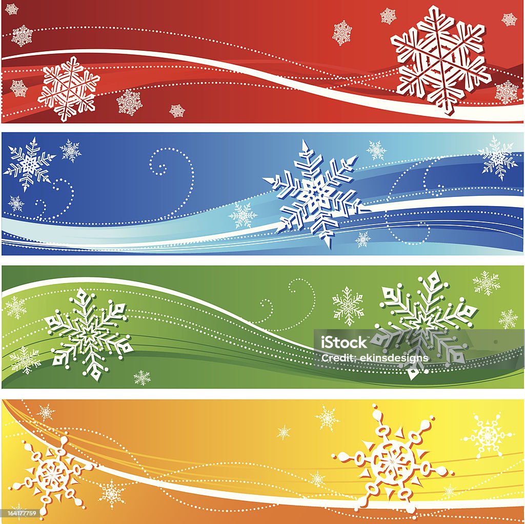 Bannières d'hiver avec flocon de neige - clipart vectoriel de Abstrait libre de droits