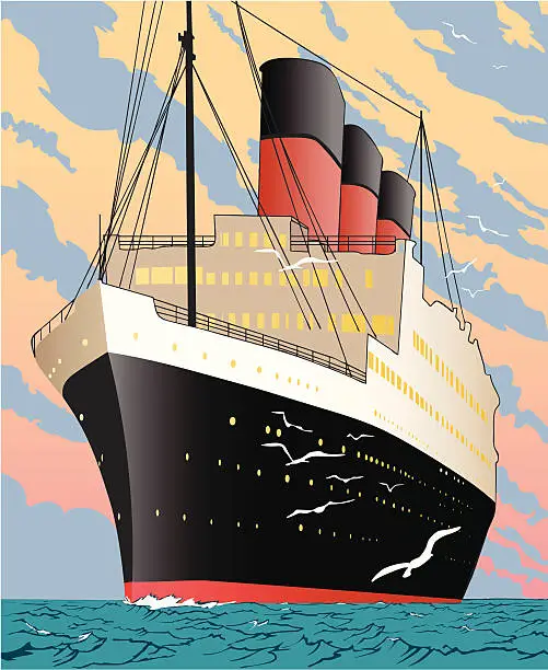 Vector illustration of cruise liner