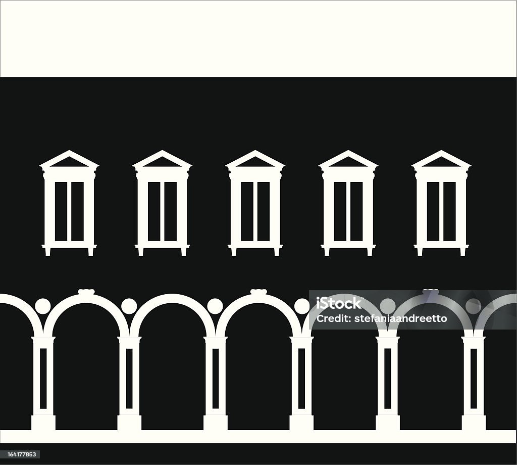 Renaissance-Palast in leere Negativ - Lizenzfrei Bogen - Architektonisches Detail Vektorgrafik