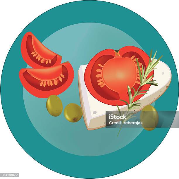 Olive E Pomodori - Immagini vettoriali stock e altre immagini di Bellezza - Bellezza, Mare, Porzione di cibo