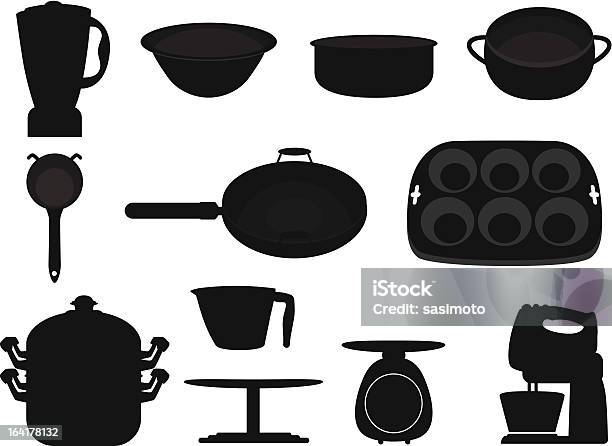 Sagoma Bakeware Cottura Utensili Da Cucina Pot Panoramica - Immagini vettoriali stock e altre immagini di Al vapore