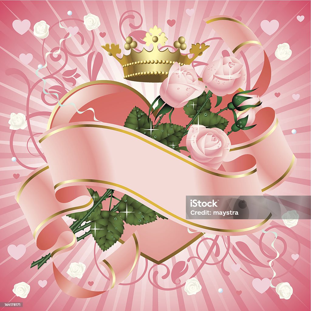 Banner con rose - arte vettoriale royalty-free di Amore