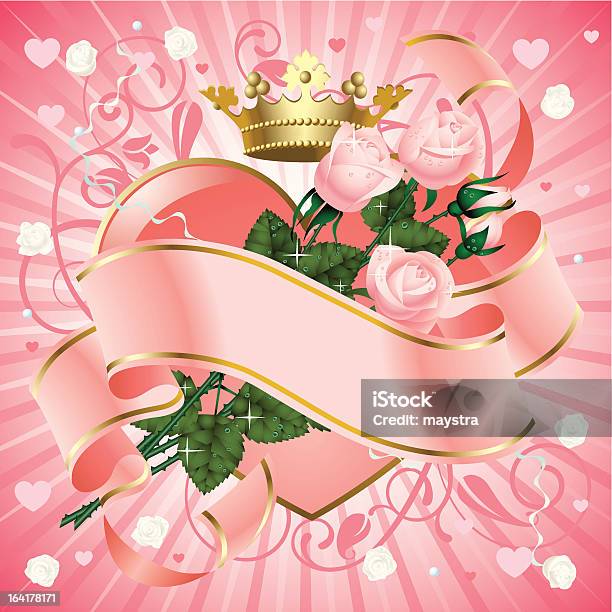 Banner Con Rose - Immagini vettoriali stock e altre immagini di Amore - Amore, Bellezza, Bouquet