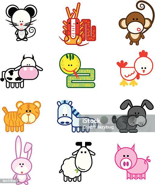 Vetores de Chinese Zodiac e mais imagens de Animal - Animal, Animal de estimação, Ano da Cabra