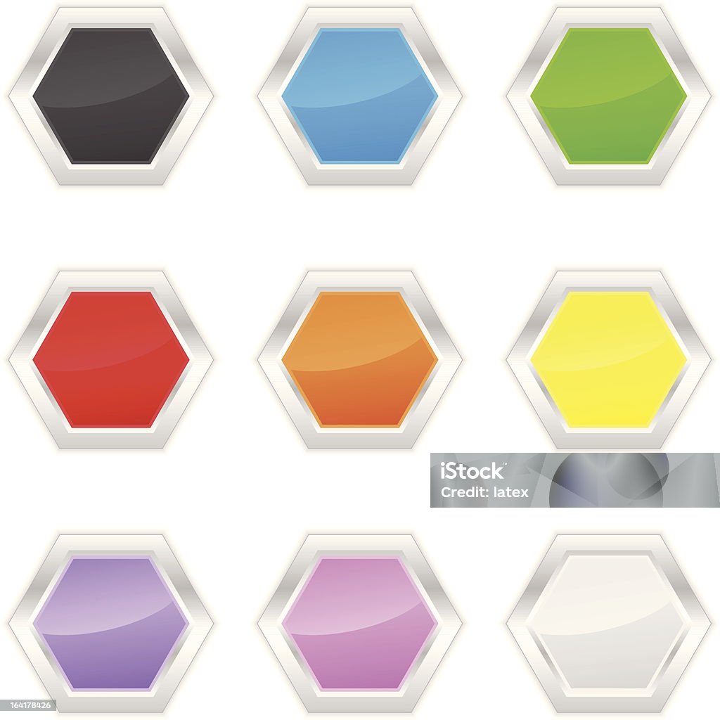 hexagon buttons vector art stock images |... Hexagonal Buttons Stock Illustration - Download Image Now - Black Color ...