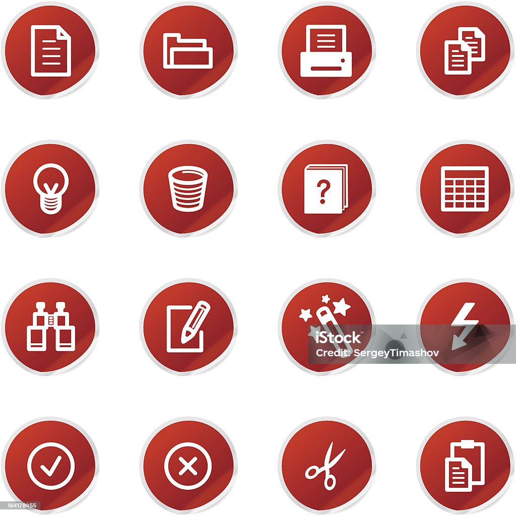 Красный стикер Иконки документа - Векторная графика Отходы роялти-фри