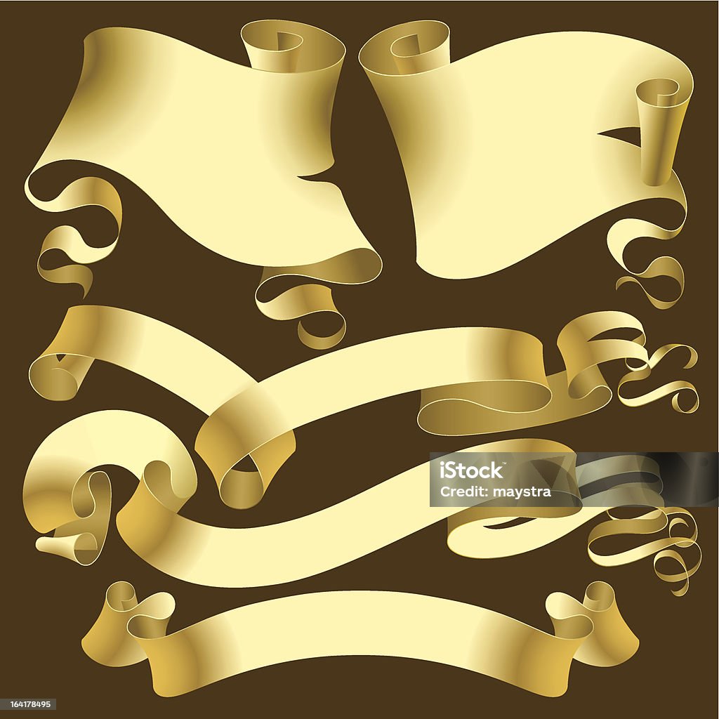 Oro banners II - arte vectorial de Abstracto libre de derechos