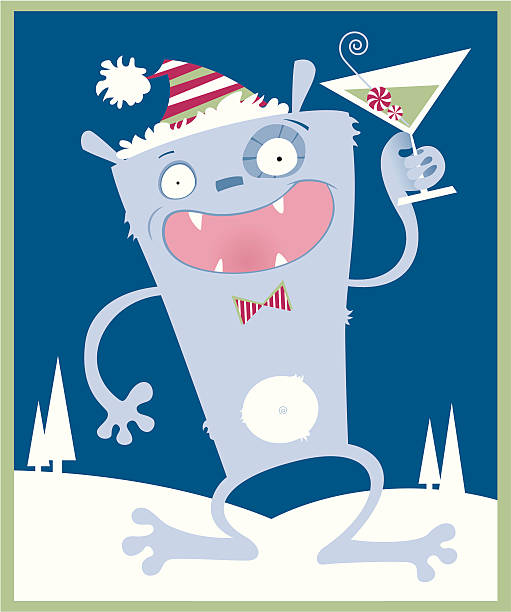 Abominable Snowman Party vector art illustration
