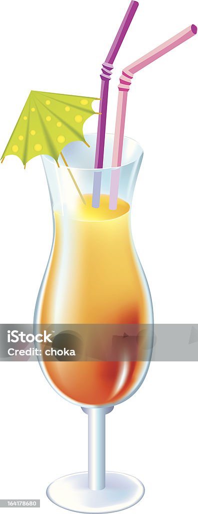 Cocktail no copo com pequenas Guarda-chuva - Royalty-free Bebida arte vetorial