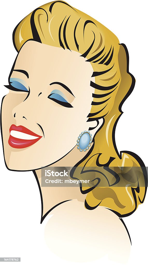 Bettie Portrait of a 40's style glam gal. Three Quarter Length stock vector