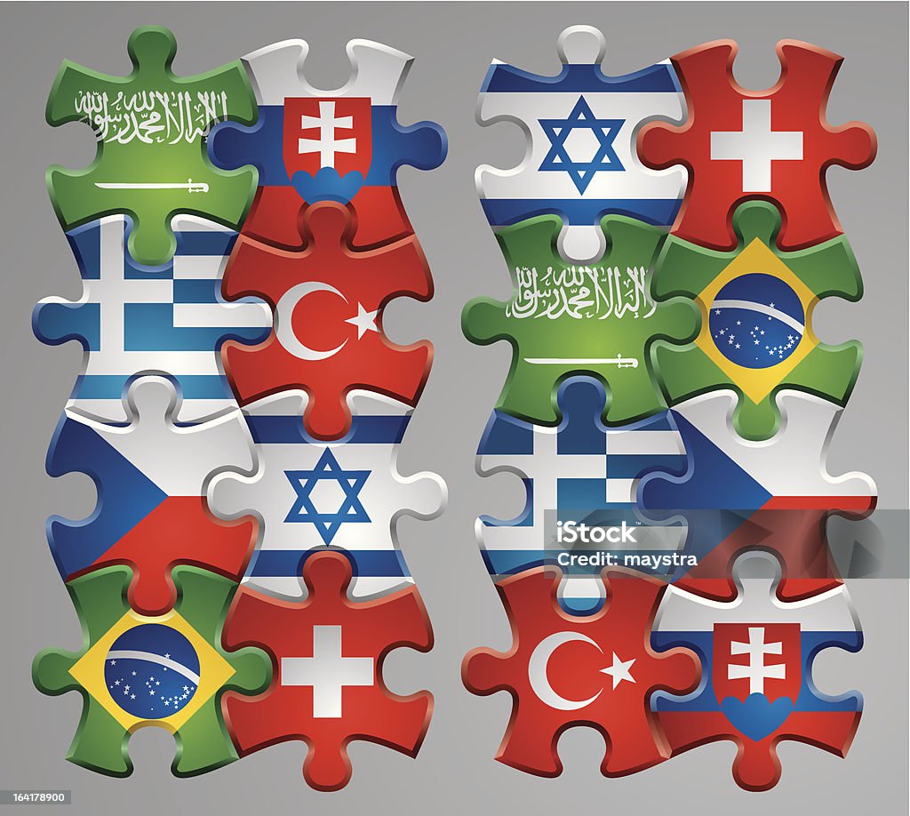 Drapeau icônes de Puzzle 4 - clipart vectoriel de Israël libre de droits