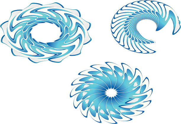 blue fractal icons vector art illustration