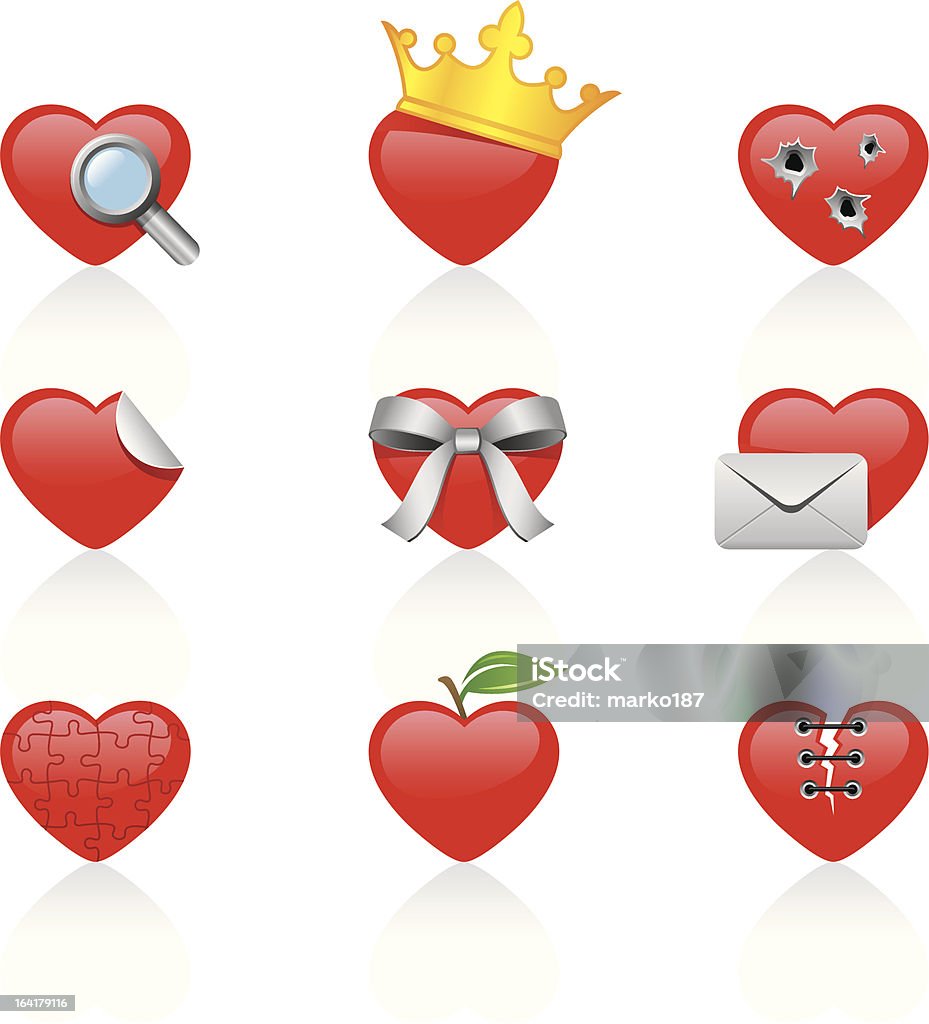 cut heart part II  Apple - Fruit stock vector