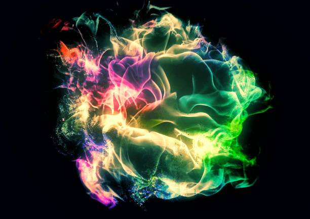 Abstract background with colorful smoke swirling in energy and power concept