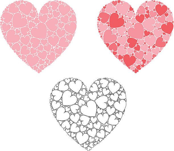 Heart shape out of many smaller hearts. Vector Illustration vector art illustration