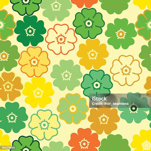 Ilustración de Papel Tapiz Floral Sin Fisuras y más Vectores Libres de Derechos de Amarillo - Color - Amarillo - Color, Botánica, Cabeza de flor