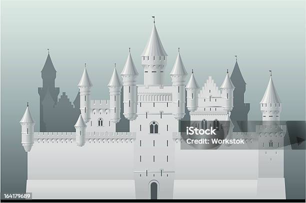 Средневековый Замок — стоковая векторная графика и другие изображения на тему Башня - Башня, Замок - строение, Архитектура