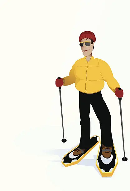 Vector illustration of Snow Shoeing