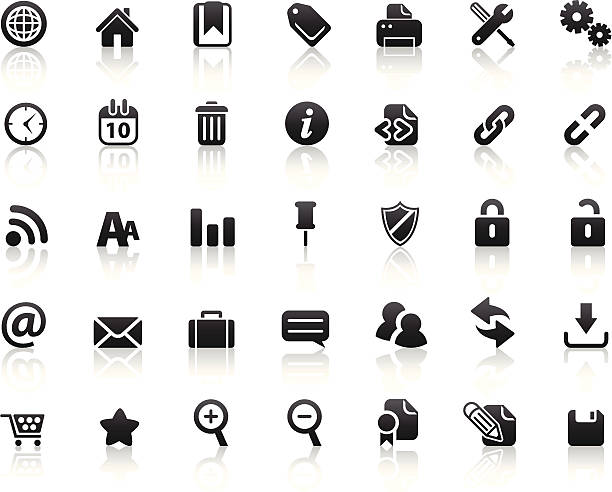 Web ikony (odbicia 2 – artystyczna grafika wektorowa