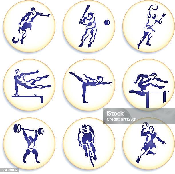스포츠 버튼 컬레션 그림자에 대한 스톡 벡터 아트 및 기타 이미지 - 그림자, 스포츠, 자전거 타기