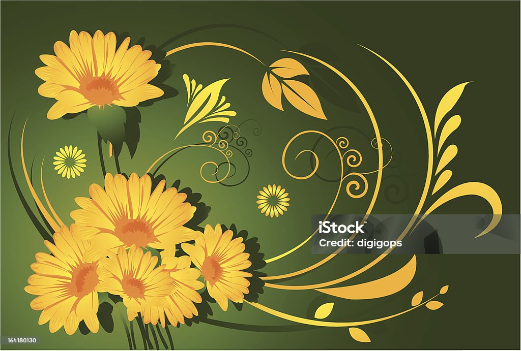 Yellow flowers Yellow flowers inside Floral designs Abstract stock vector