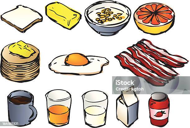 Prima Colazione Clipart - Immagini vettoriali stock e altre immagini di Agrume - Agrume, Arancia, Arancione