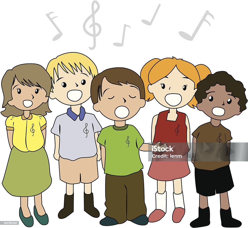 Kids Singing Kids Singing - Vector Choir stock vector