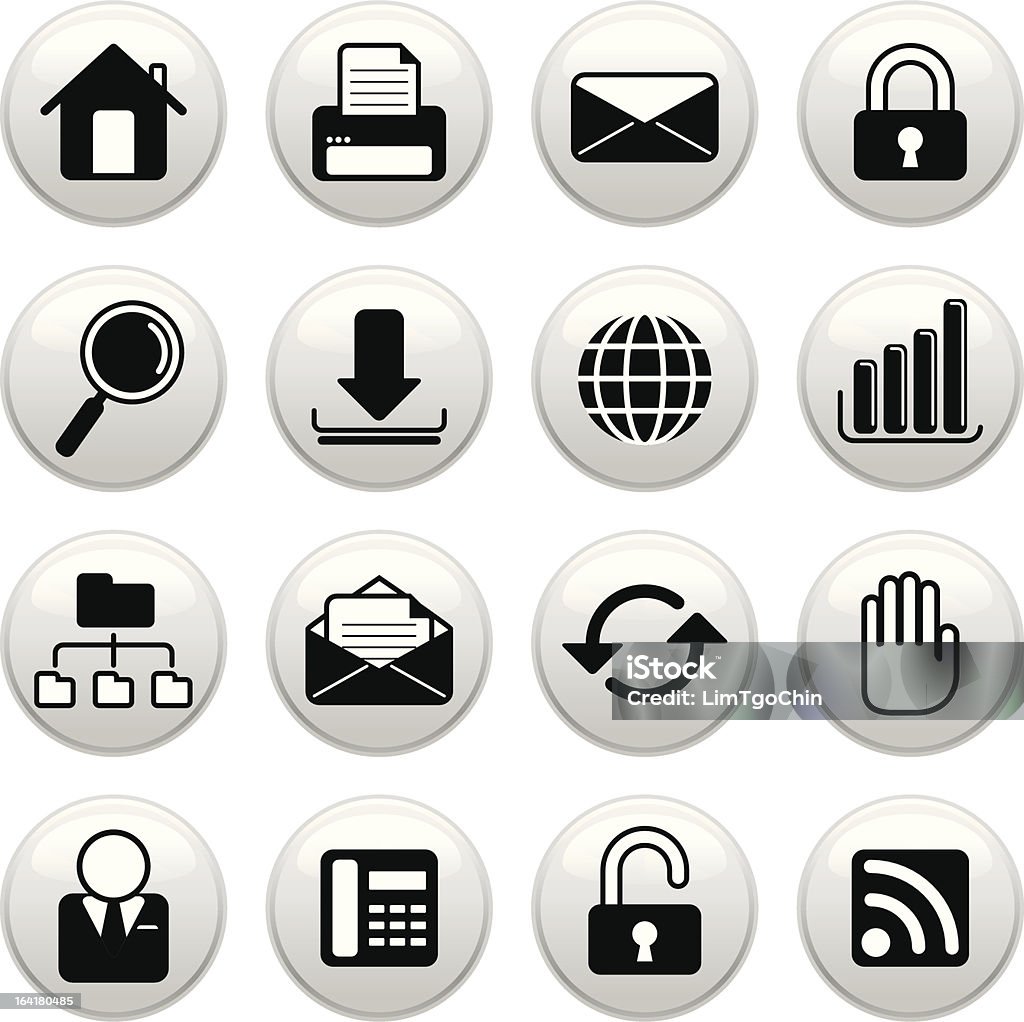 Internet Icons 16 web icons and design elements for web. Icon Symbol stock vector