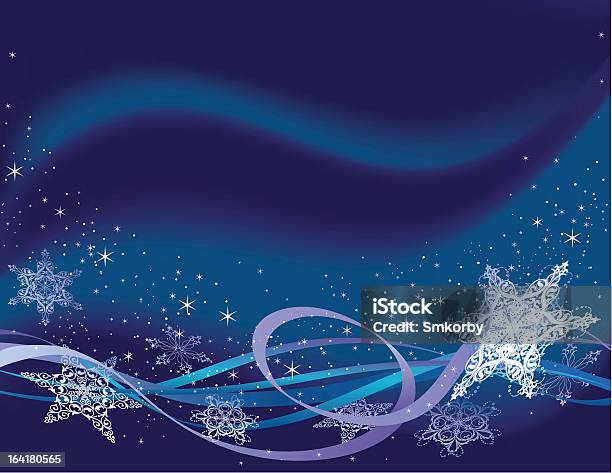 Ilustración de Horizontal Fondo De Copo De Nieve y más Vectores Libres de Derechos de Abstracto - Abstracto, Acurrucado, Azul