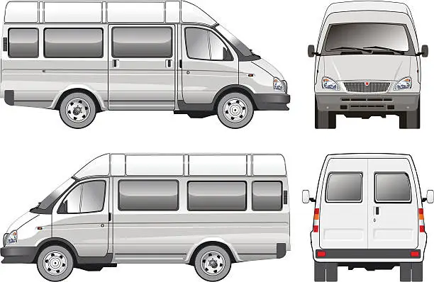 Vector illustration of Passenger Van