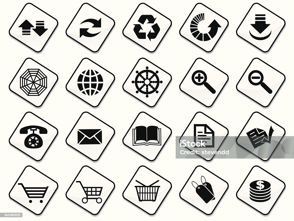 Vector conjunto de iconos en blanco y negro - arte vectorial de Adulación libre de derechos