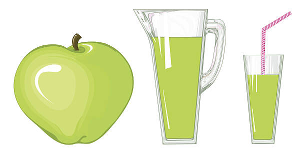 Apple juice vector art illustration
