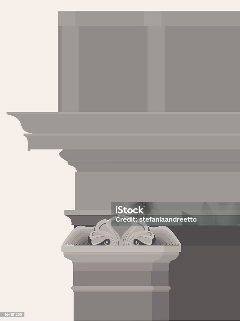 エンタブラチャー、柱、都市と縁飾り - 建築のロイヤリティフリーベクトルアート
