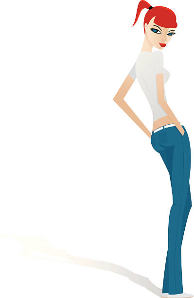 girls | casual girl vector art illustration