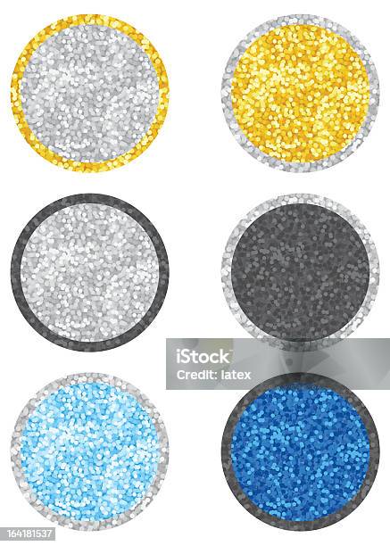 Ilustración de Glitter Pegatinas y más Vectores Libres de Derechos de Azul - Azul, Brillante, Color negro