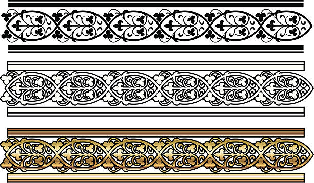 styl wiktoriański elementy - scroll shape corner victorian style silhouette stock illustrations