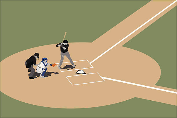예약 시작 - baseball catcher baseball umpire batting baseball player stock illustrations