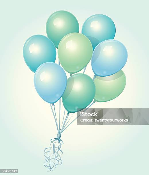 Blue Green Ballons Stock Vektor Art und mehr Bilder von Biegung - Biegung, Blase - Physikalischer Zustand, Blau