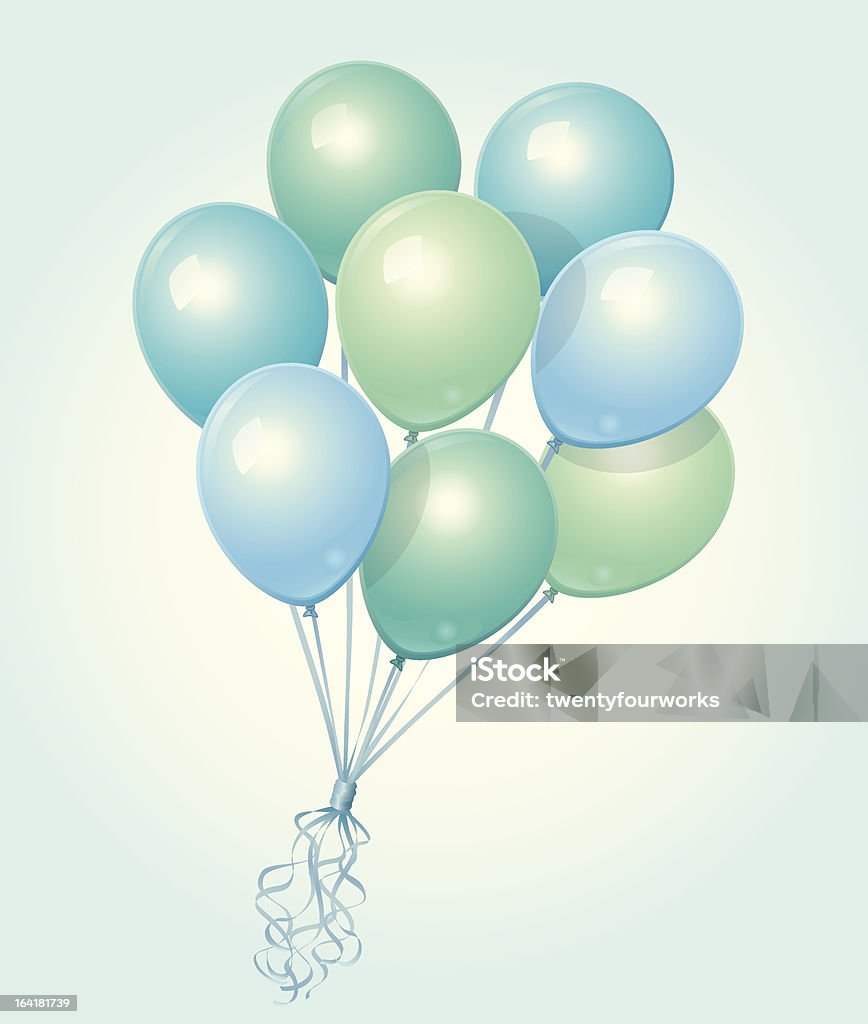 Niebieskie Balony & Green - Grafika wektorowa royalty-free (Balon)