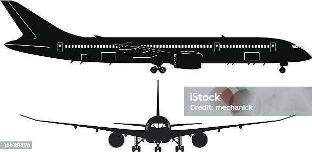 Passenger Jetliner Stock Illustration - Download Image Now - Blueprint, Airplane, Aircraft Wing