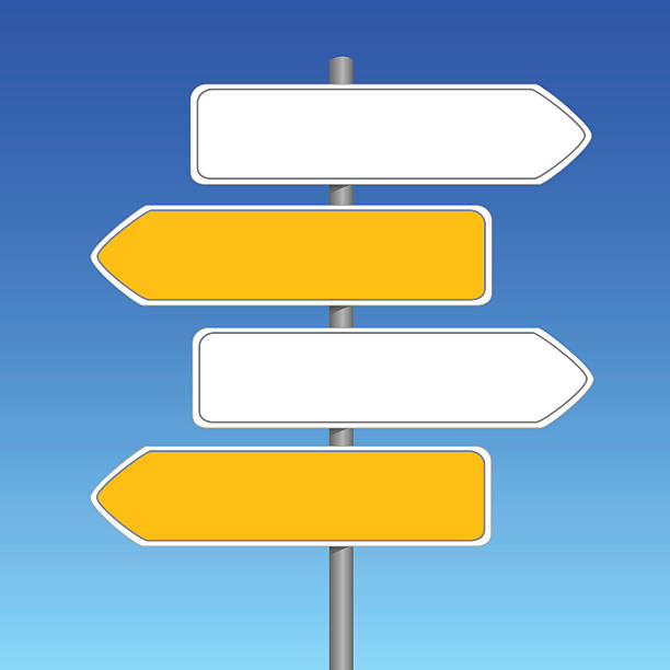 istock A picture of four empty yellow and white signs 164182099