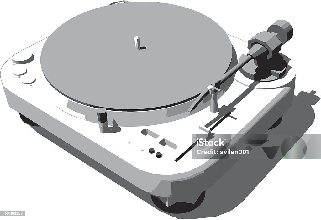 turntable black &amp; white vector trace of DJ turntable Turntable stock vector