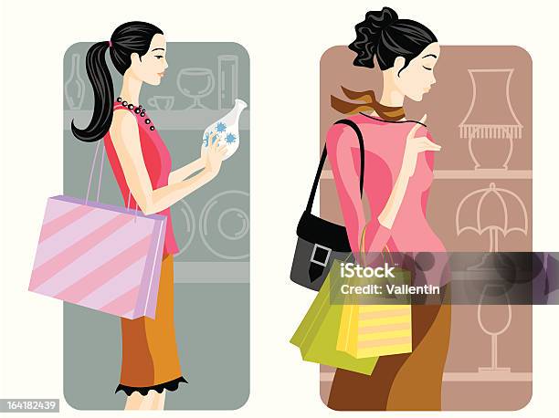 Illustrazione Dello Shopping Di Serie - Immagini vettoriali stock e altre immagini di Abbigliamento - Abbigliamento, Accessorio personale, Adulto