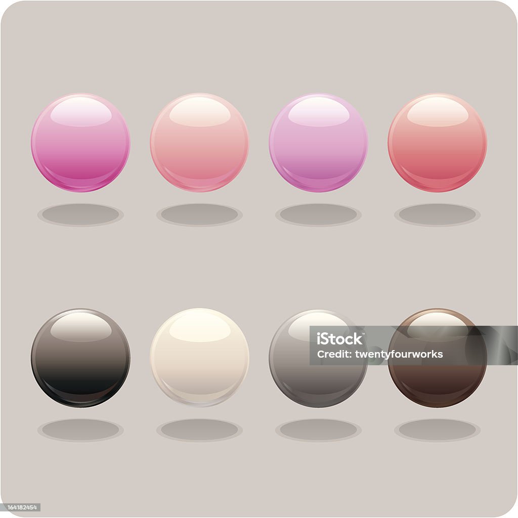 Neutral & Pink Orbs A series of pink and neutral colored orbs or ball icons. Perfect for your desktop or a website. Black Color stock vector